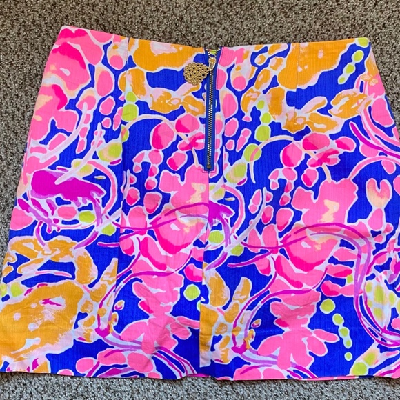LILLY PULITZER Mini Skirt-pink, yellow, orange & blue Lobsters🦞🌸🌼🌀 - Picture 2 of 3